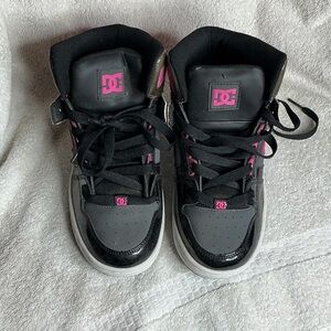 DC Kids' Black and Pink Sneakers